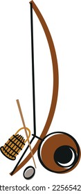 Brazil capoeira berimbau set. Vector icon illustration