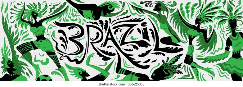 Arte abstracto del carnaval de Brasil (arte vectorial)