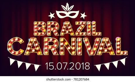 Brazil Carnival Banner Vector. Carnival Lamp Background. For Musical Party Banner Design. Retro Illustration