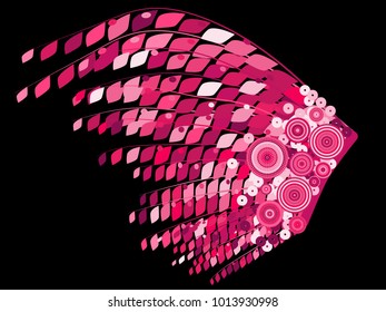 Brazil Carnival. Beautiful Pink Feathers with Sequins. Ornaments for the Carnival. Decoration for the Carnival. Feathers for Carnival for Illustration, Poster, Banner, Invisibility, Cover, Design.