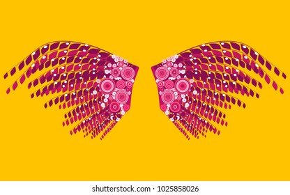 Brazil Carnival. Beautiful Pink Feathers with Sequins. Ornaments for the Carnival. Decoration for the Carnival. Feathers for Carnival for Illustration, Poster, Banner, Invisibility, Cover, Design.