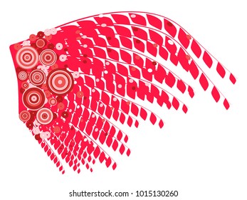 Brazil Carnival. Beautiful Red Feathers with Sequins. Ornaments for the Carnival. Decoration for Masquerade. Illustration, Poster, Banner, Invisibility, Carnival Costume. 