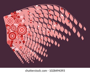 Brazil Carnival. Beautiful Red Feathers with Sequins. Ornaments for the Carnival. Decoration for Masquerade. Wing for Rio Carnival, Illustration, Poster, Banner, Invisibility, Carnival Costume.