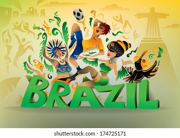 Brazil Carnival, Brasil Carnaval, Fun, Party, Brazilian Dance (vector Art)