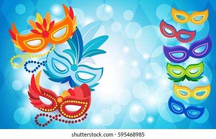 Brazil Carnival Colorful Rio Holiday Party Celebration Flat Vector Illustration