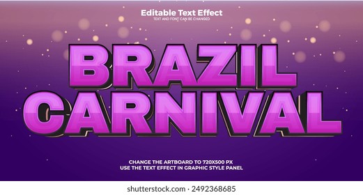 Brazil Carnival editable text effect in modern trend style