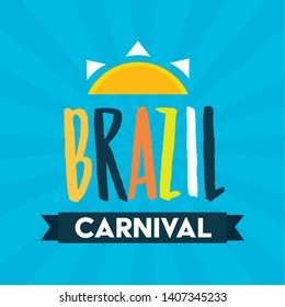 brazil carnival festival greeting card vector illustration