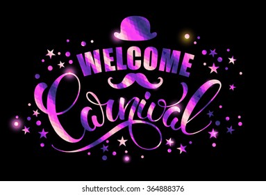 Brazil Carnival geometric shiny lettering design. Vector illustration