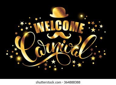 Brazil Carnival geometric shiny lettering design. Vector illustration