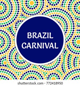 Brazil Carnival illustration vector. Fireworks colorful background. Festive tropical design for Rio de Janeiro banner, dance show poster, cards or music festival flyer.