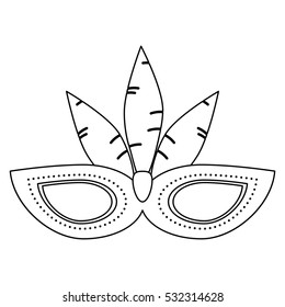 brazil carnival mask feathers outline