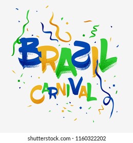 Brazil carnival party celebration template with national flag color
