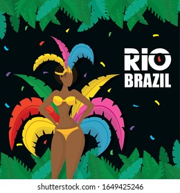 Karneval-Plakat mit brasilianischem Karneval mit schönem Design für afro-garota-Vektorillustration