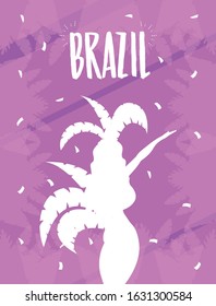 brazil carnival poster with beautiful garota dancing vector illustration design