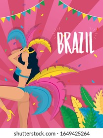 Karneval-Poster mit brasilianischer Vektorillustration mit schönem Design