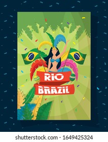 Karneval-Poster mit brasilianischer Vektorillustration mit schönem Design