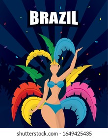 Karneval-Poster mit brasilianischer Vektorillustration mit schönem Design