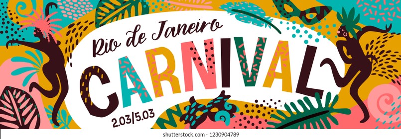 Brazil carnival. Vector illustration with trendy abstract elements. Banner design for carnival concept and other users