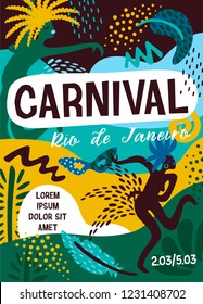Brazil carnival. Vector illustration with trendy abstract elements. Poster design for carnival concept and other users