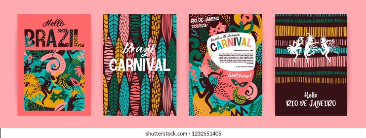 Brazil carnival. Vector templates with trendy abstract elements. Poster design for carnival concept and other users