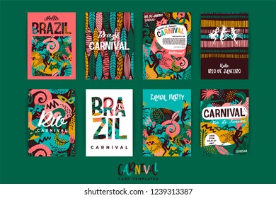 Brazil carnival. Vector templates with trendy abstract elements. Poster design for carnival concept and other users