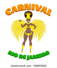 brazil carnival woman, samba dancer in carnival costume. rio de janeiro  carnival.