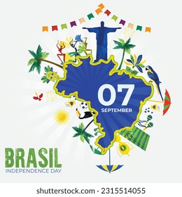 Brazil celebrates its Independence Day, background, poster