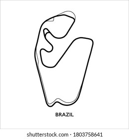 Brazil circuit. Motorsport race track vector map