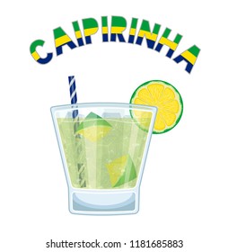 Brazil Cocktail Caipirinha. All the objects are in different layers and the text types do not need any font. 