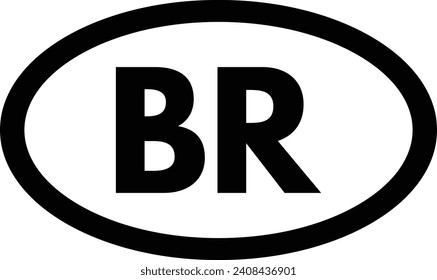 Brasilien-Code-Symbol . Brasilien-Ländercode-Vektorgrafik einzeln auf weißem Hintergrund
