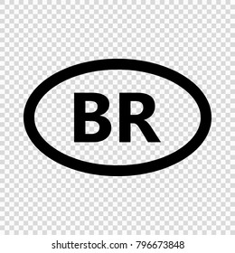 Brazil code symbol. short country name. Domain name