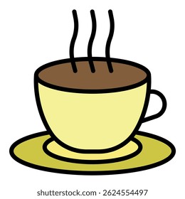 Brazil coffee cup icon. Outline Brazil coffee cup vector icon color flat isolated