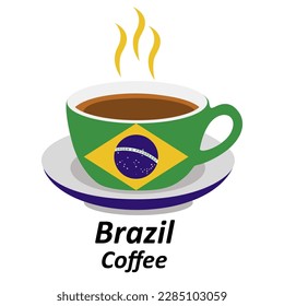 Brazil coffee cup logo illustration design. Drink Business concept icon