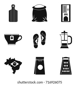 Brazil coffee icon set. Simple set of 9 brazil coffee vector icons for web design isolated on white background