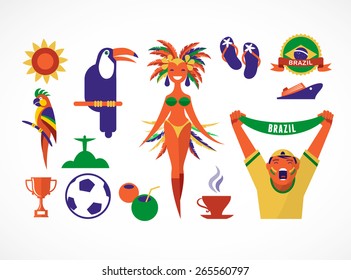 Brazil. Collection of icons and illustrations