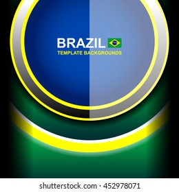brazil color circle backgrounds, vector illustration