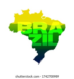 Brazil color map logo vector template elements and icon.