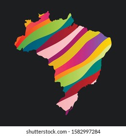 Brazil colorful vector map silhouette