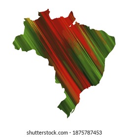 Brazil colorful vector map silhouette