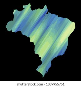 Brazil colorful vector map silhouette