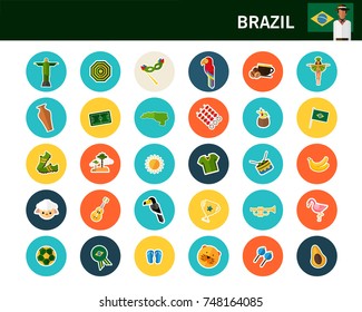 brazil concept flat icons