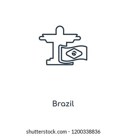 Brazil concept line icon. Linear Brazil concept outline symbol design. This simple element illustration can be used for web and mobile UI/UX.