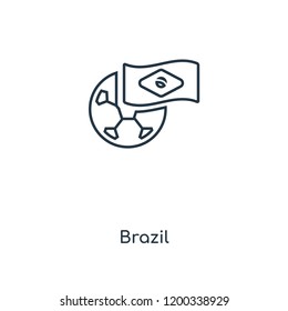 Brazil concept line icon. Linear Brazil concept outline symbol design. This simple element illustration can be used for web and mobile UI/UX.