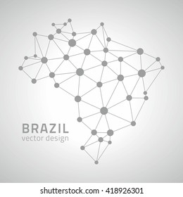 Brazil Contour Vector America Map