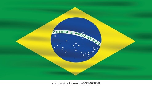 Brazil Country Flag 3d. Official Brazil Flag With Original Color and Size Proportion