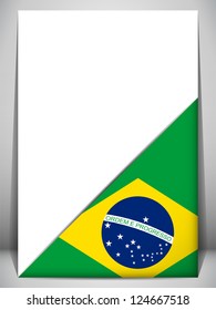 Brazil Country Flag Turning Page