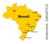 brazil country map icon vector illustration symbol design
