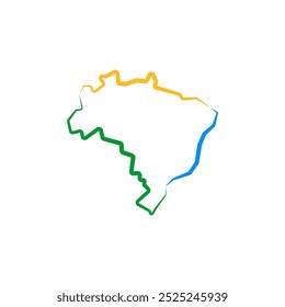 brasil mapa do país linha borda vetor ícone ilustração design