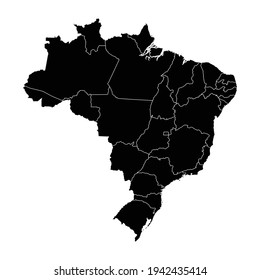 Brazil country map vector with regional areas