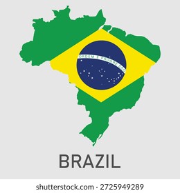 Brazil country maps with flags Vector. Brazil country colors map with country flag collection icon vector. Vector illustration.